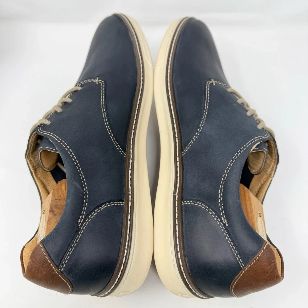 Johnston & Murphy Men's McGuffey Plain Toe Blue Oiled Shoes Size 11 M Casual